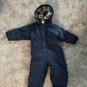 Blue Full-Body Footie with Hood and Zipper